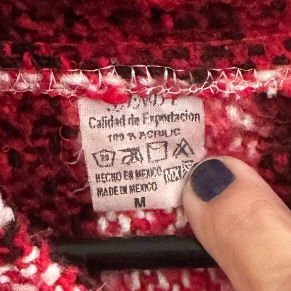 Baja Hoody Surf Poncho Pullover, Size: Medium, Red/White - Picture 2 of 7